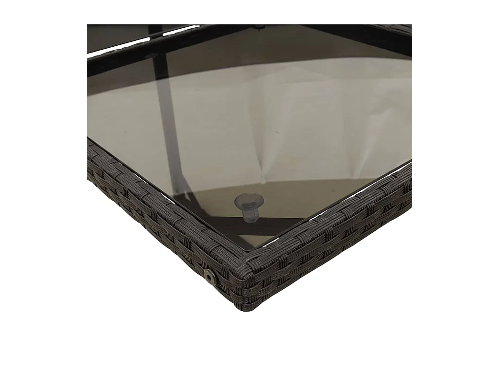 Xeli  Ensemble à manger de jardin 17 pcs coussins noir résine tressée