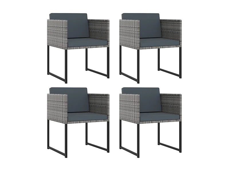 Wardo  Set de muebles jardín 9 pzas con cojines ratán sintético gris