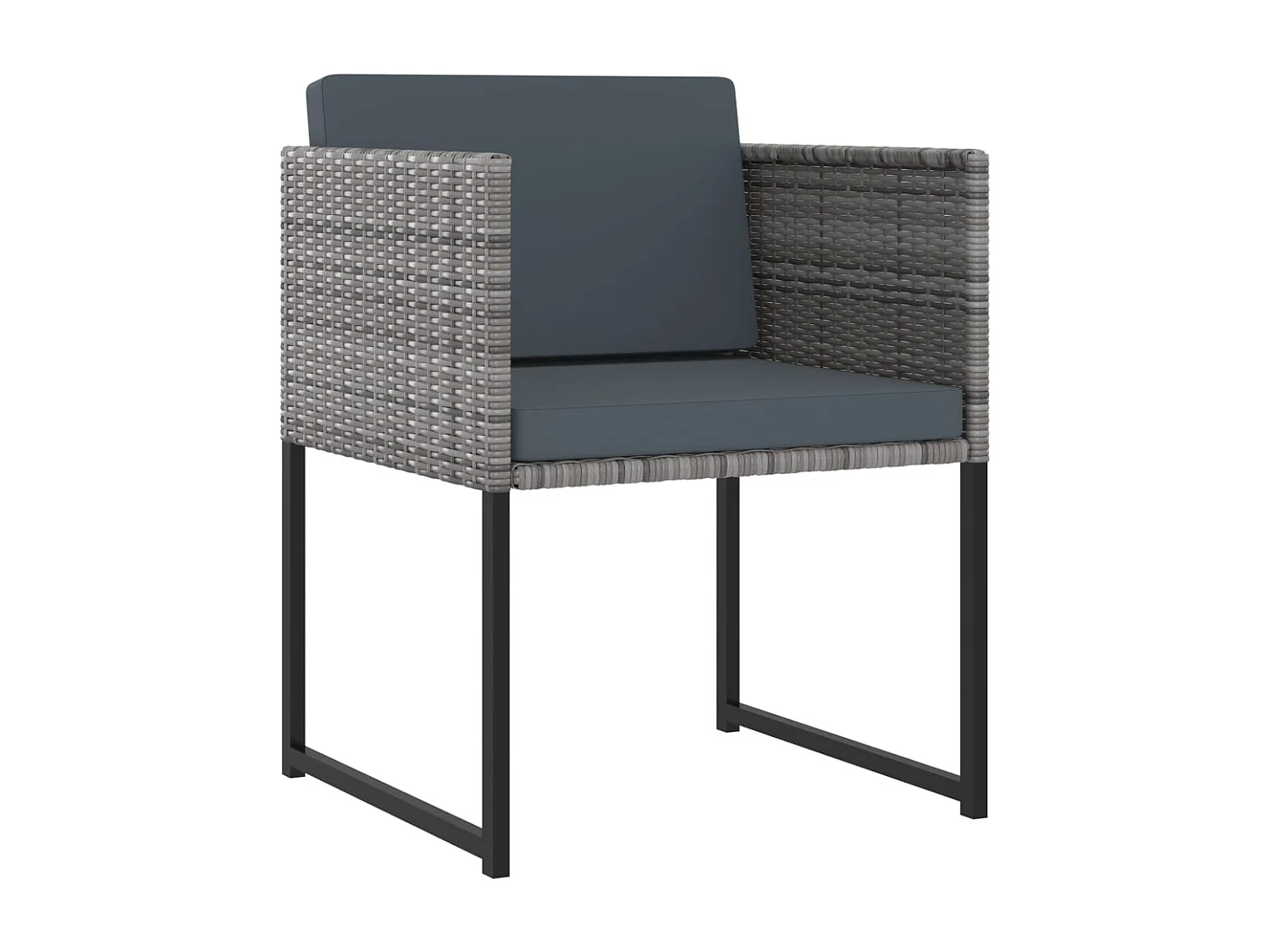 Wardo  9-delige Tuinset met kussens poly rattan grijs