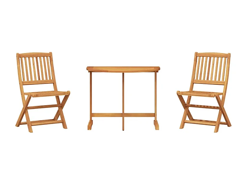 Carrick-on-Suir  Set de comedor de jardín plegable 3 pzas madera maciza acacia