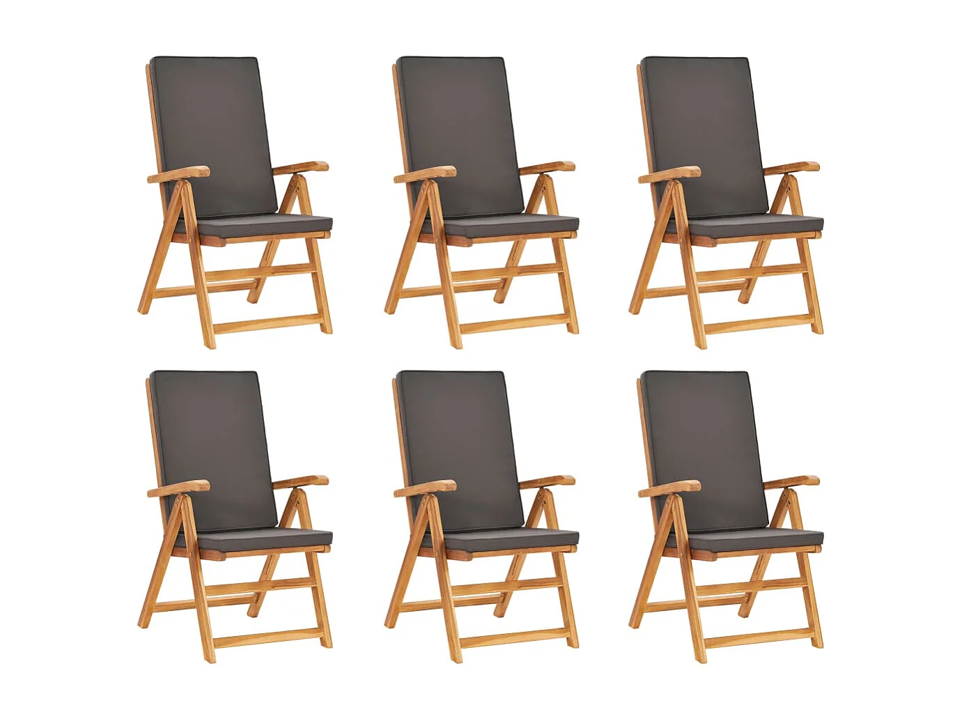 Zoran  Ensemble à Manger de jardin 7pcs coussins gris Bois teck massif