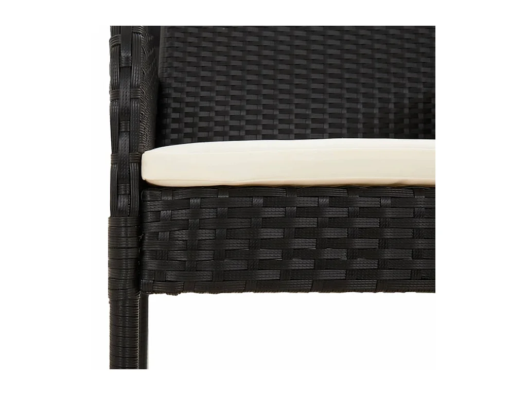 Ymir  Ensemble à manger de jardin 9pcs coussins noir résine tressée