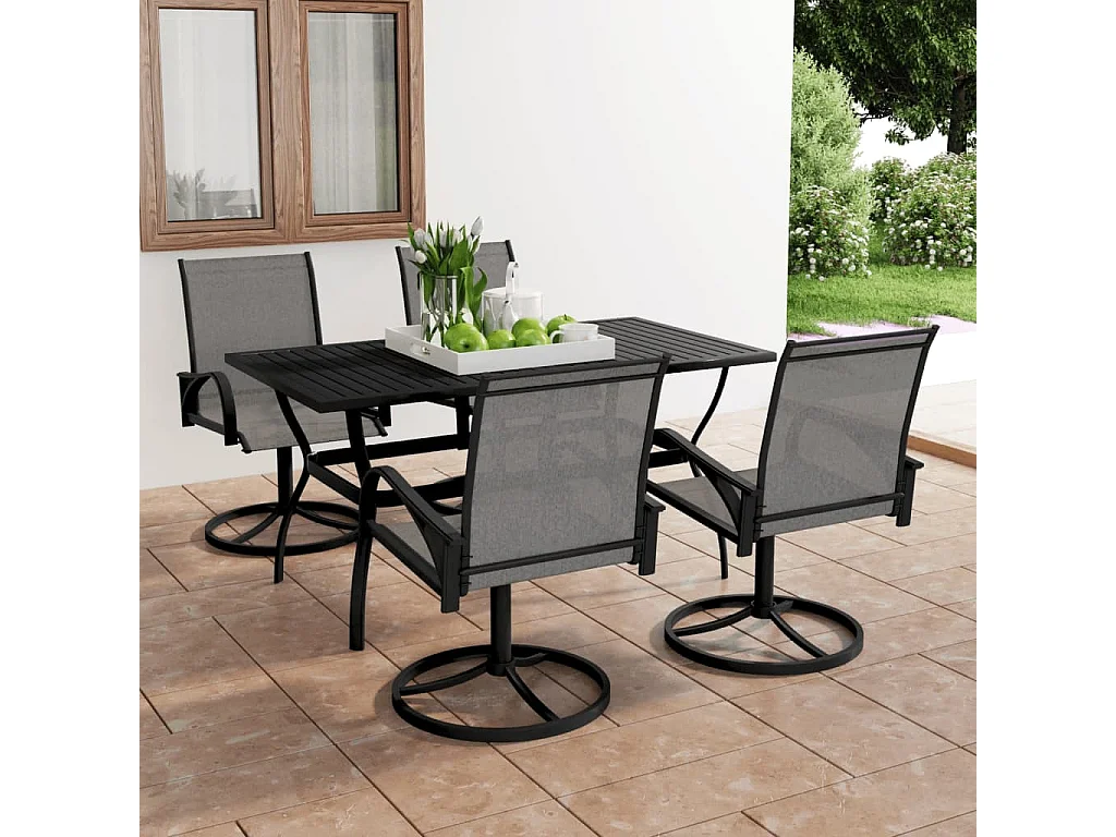 Berg en Dal  Juego de comedor de jardín 5 piezas textilene y acero