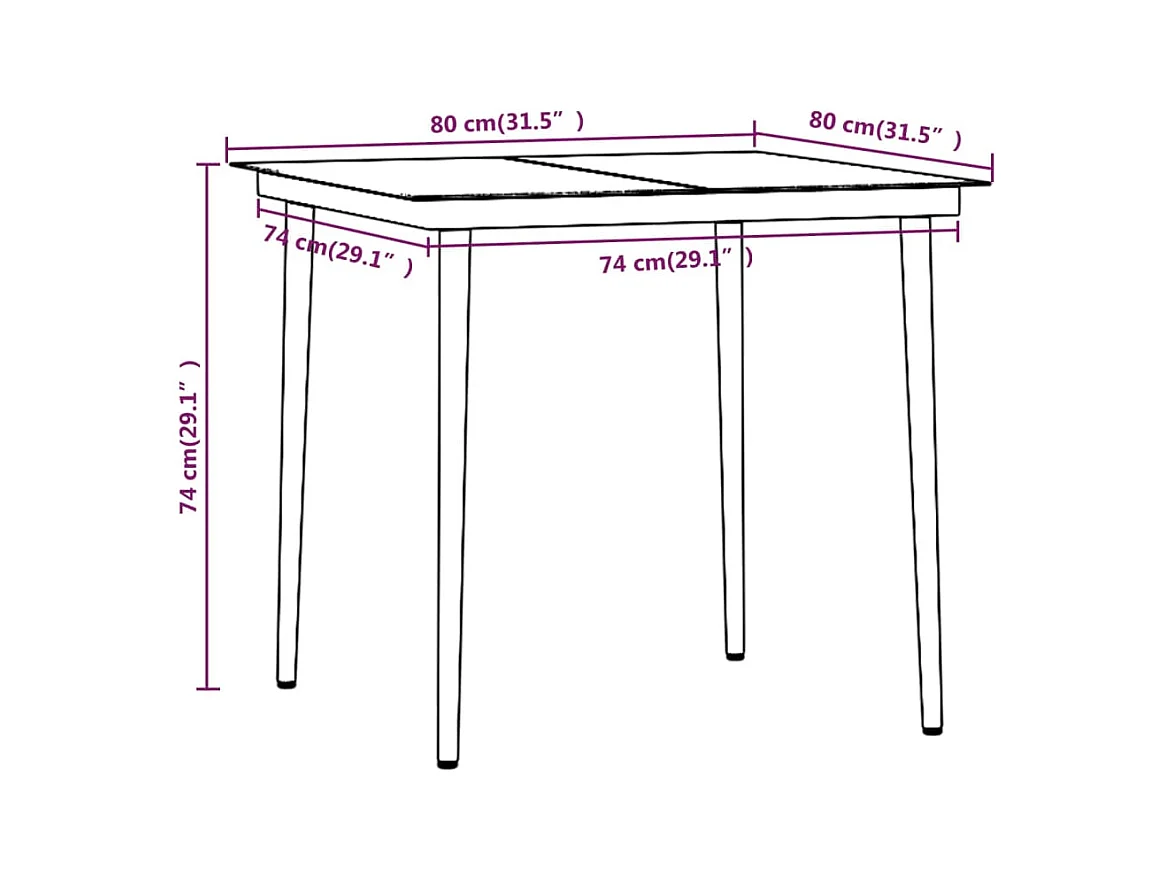 Cesarino  Ensemble à manger de jardin et coussins 5pcs Gris/noir