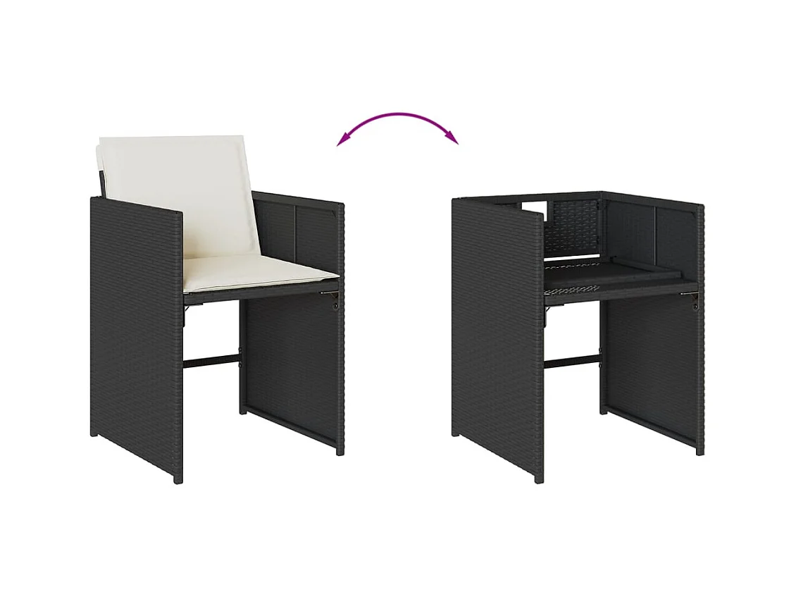 An Daingean  9-delige Tuinset poly rattan zwart