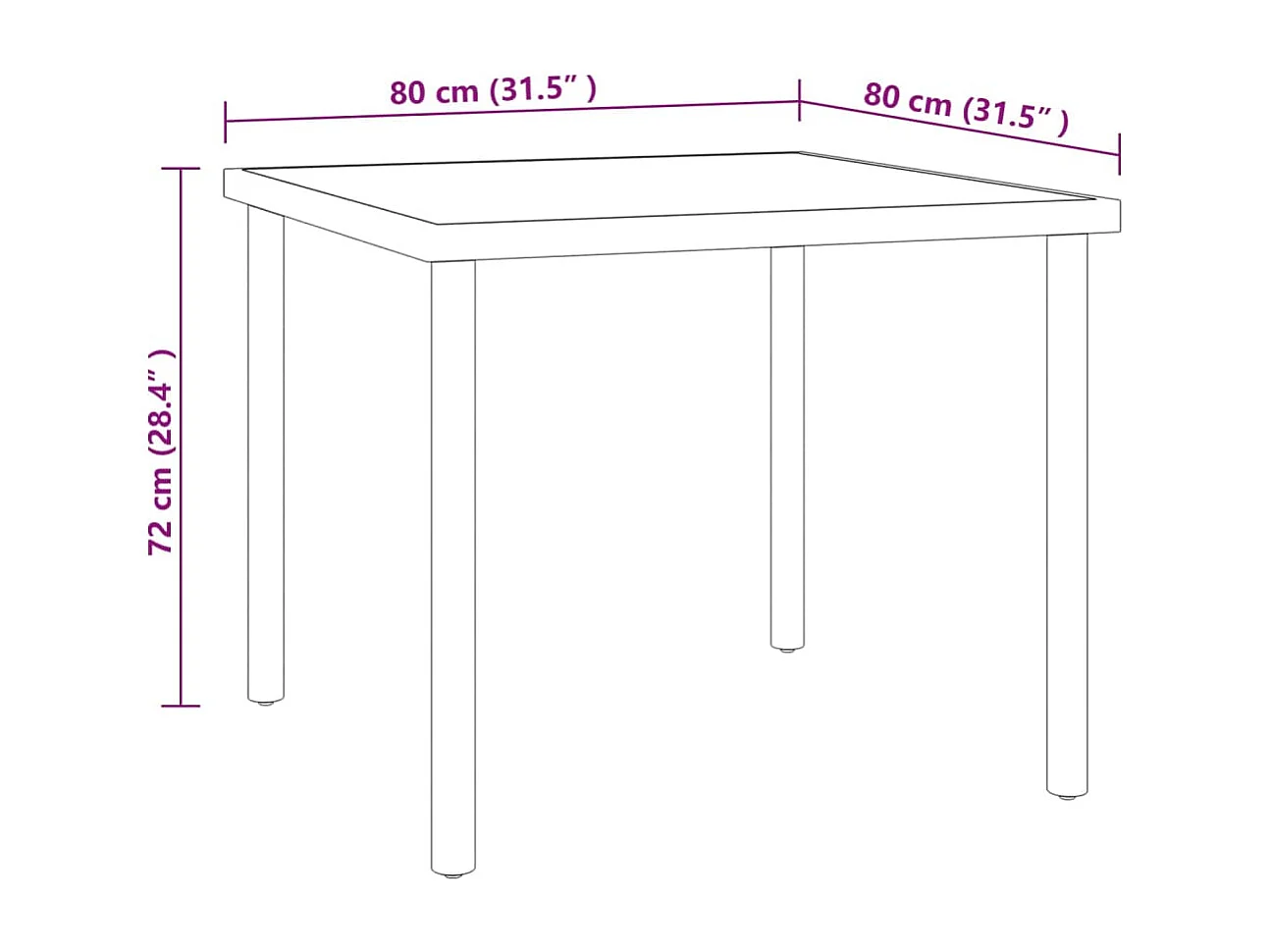 Camille-Anne  Ensemble de salle à manger d'extérieur 3 pcs Acier