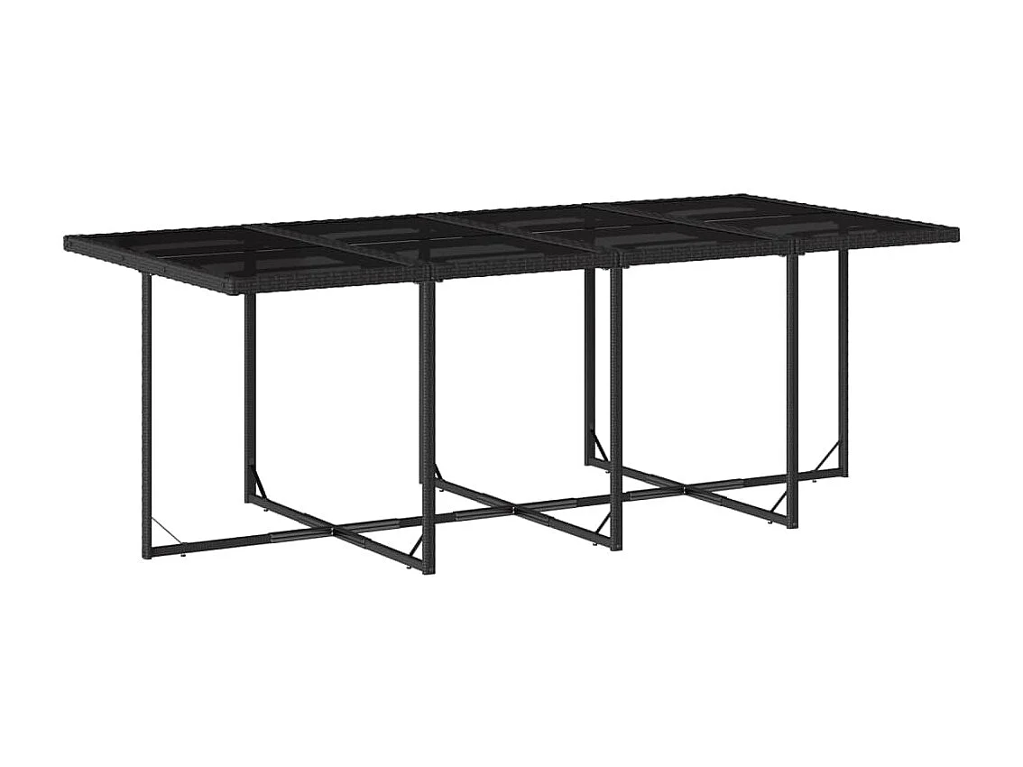 Connersville  Set de comedor de jardín 9 pzas y cojines ratán sintético negro