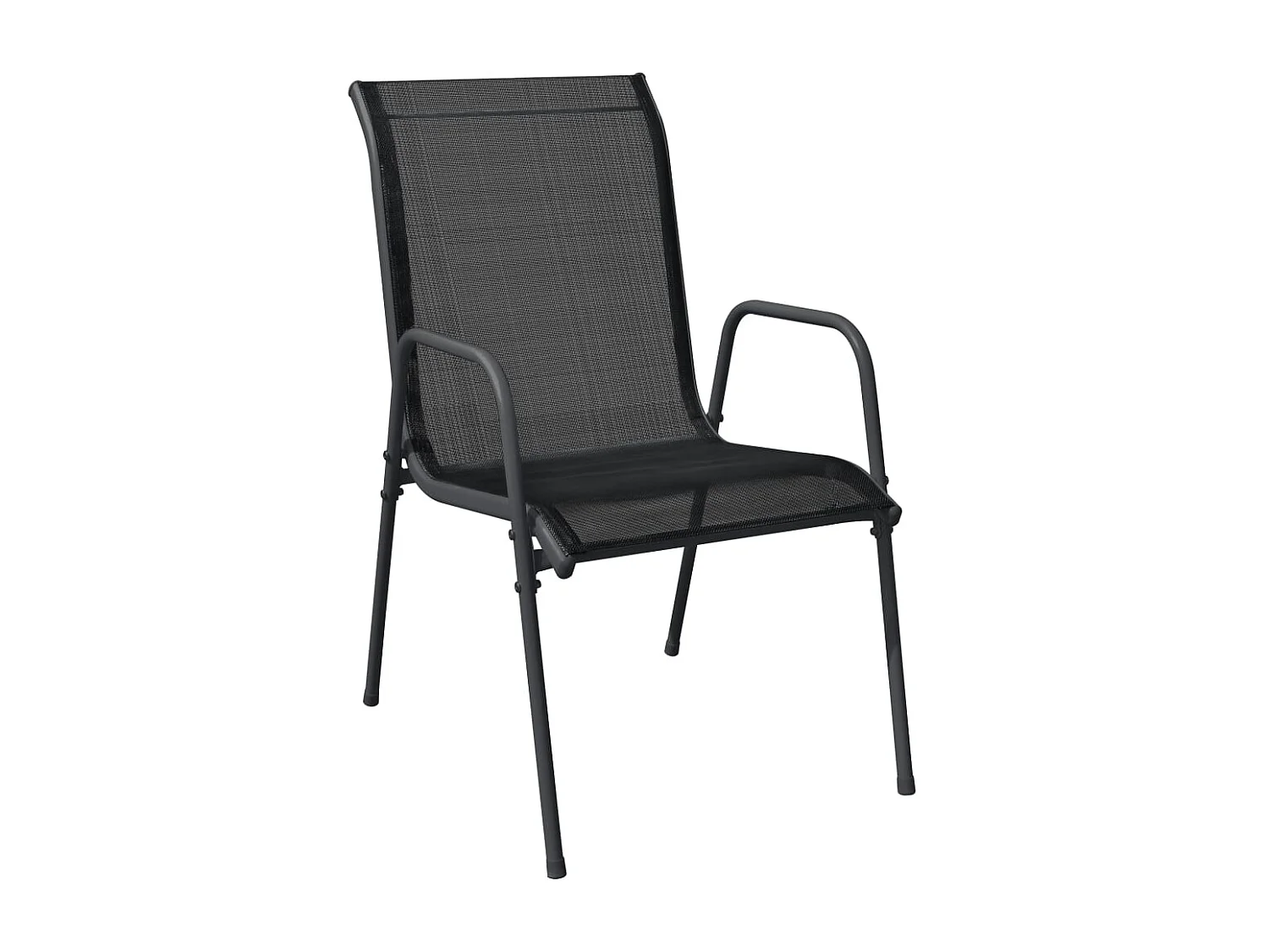 Hyères  Juego de comedor para jardín 5 piezas acero y textilene negro