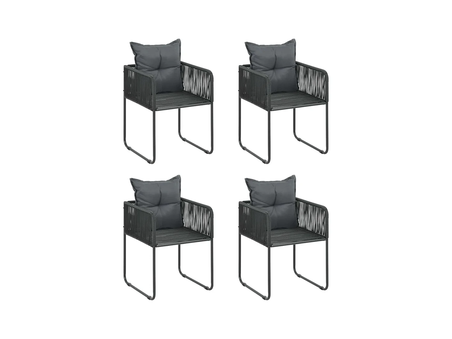 Bjornir  Ensemble à manger de jardin 5 pcs PVC résine tressée noir