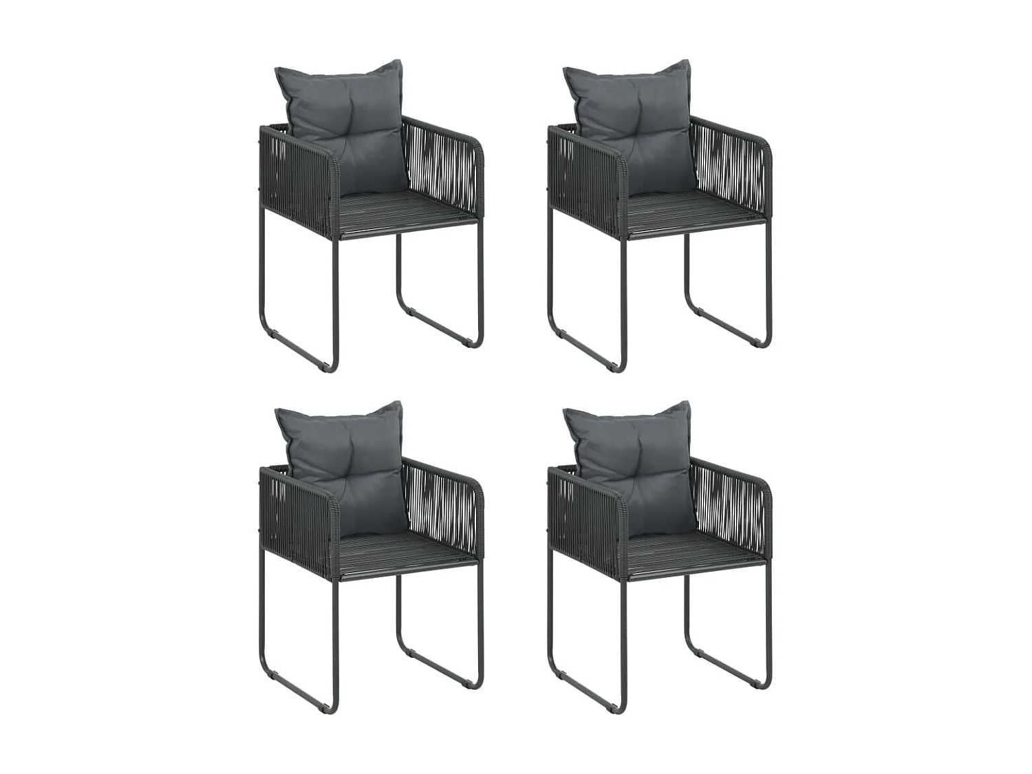 Bjornir  Ensemble à manger de jardin 5 pcs PVC résine tressée noir