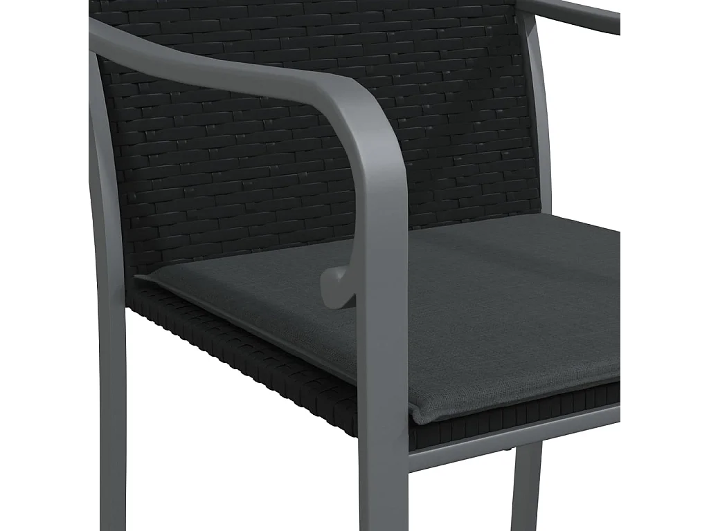 Leonie  Ensemble à manger de jardin 7 pcs coussins résine tressée acier