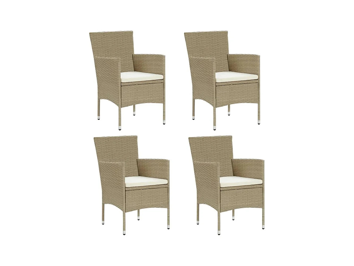 Wausau  5-delige Tuinset met kussens poly rattan beige