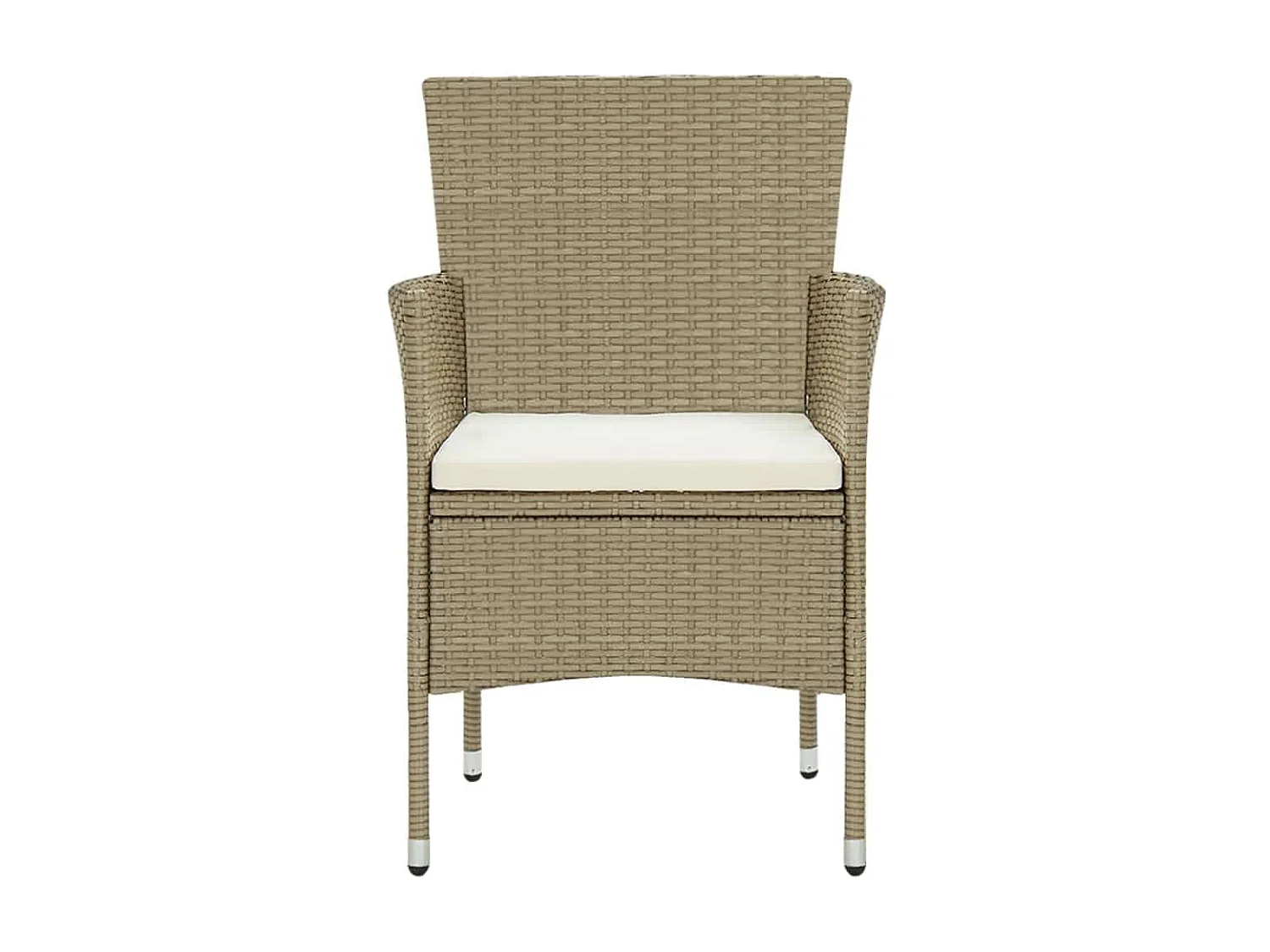 Wausau  Ensemble à manger de jardin et coussins 5 pcs Poly rotin Beige