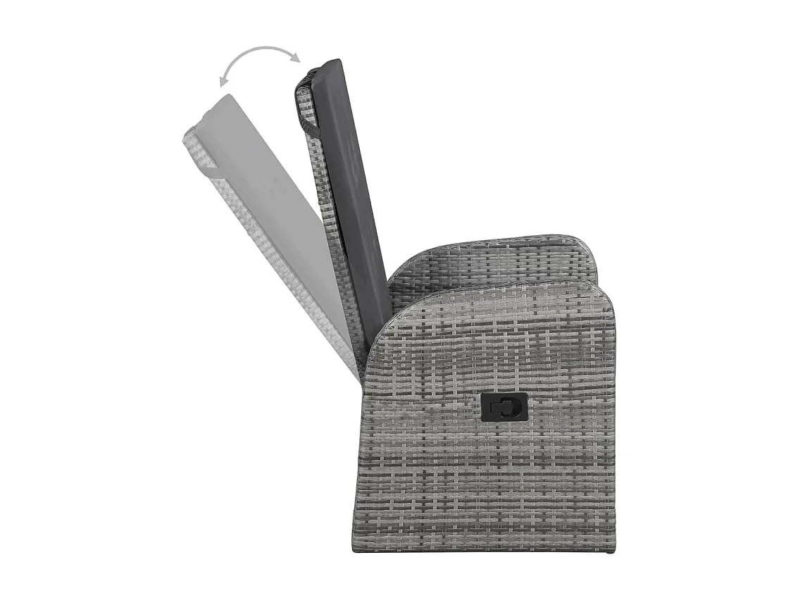 Batur  Ensemble à manger de jardin avec coussins 9 pcs Gris