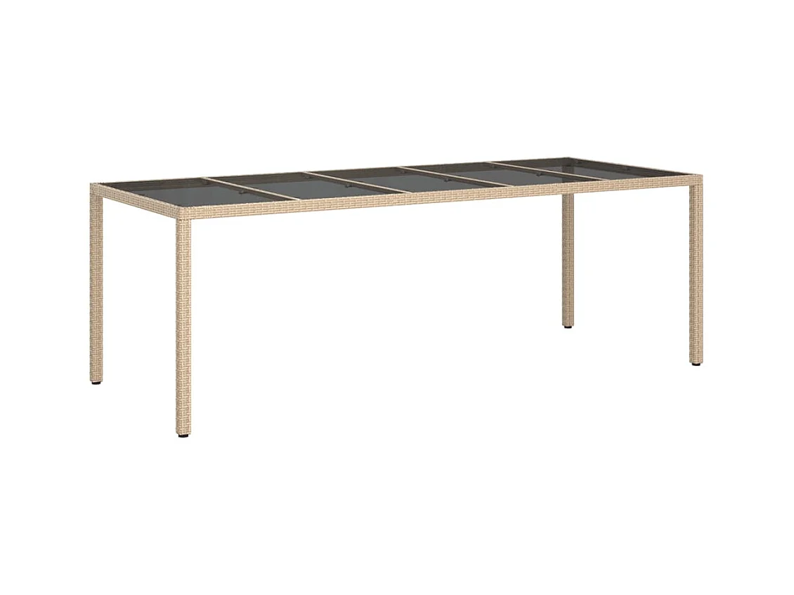 Gaston  9-delige Tuinset met kussens poly rattan en glas beige