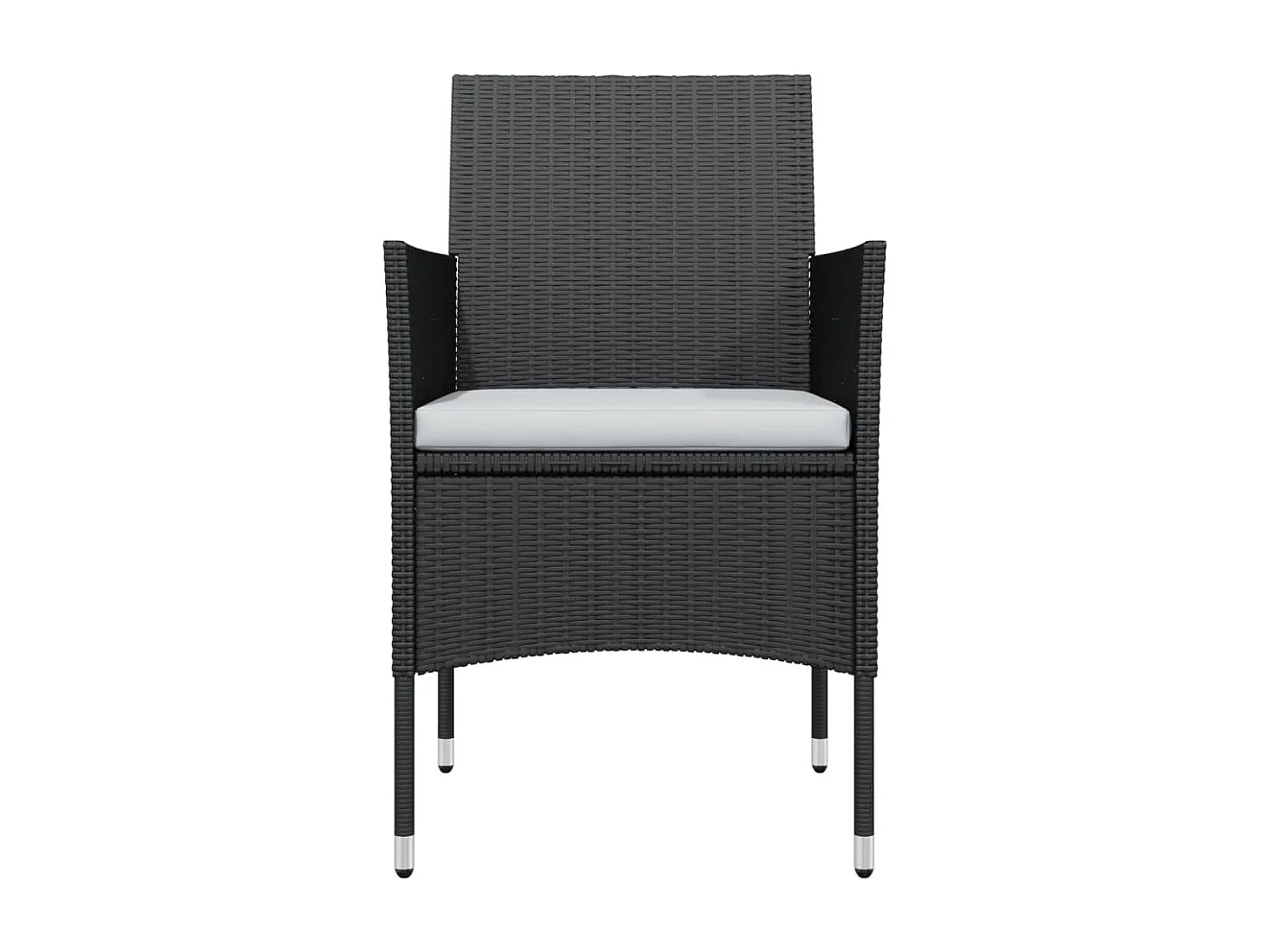 Cesarino  Ensemble à manger de jardin avec coussins 3 pcs noir