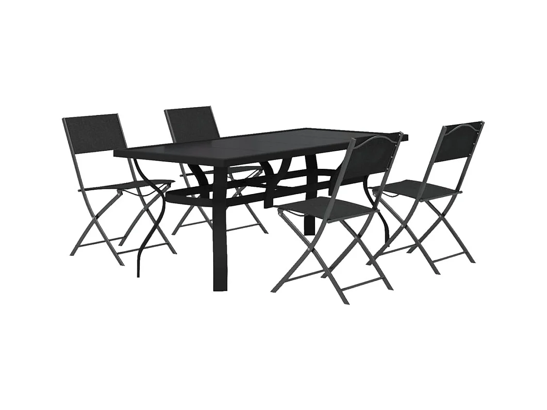 Cedar Key  Juego de comedor para jardín 5 piezas con cojines gris y negro