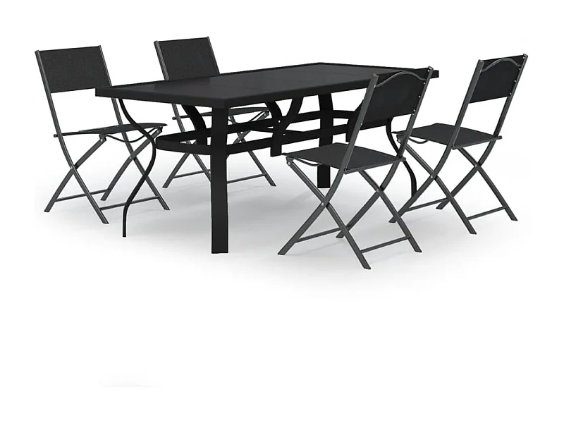 Cedar Key  5-delige Tuinset grijs en zwart