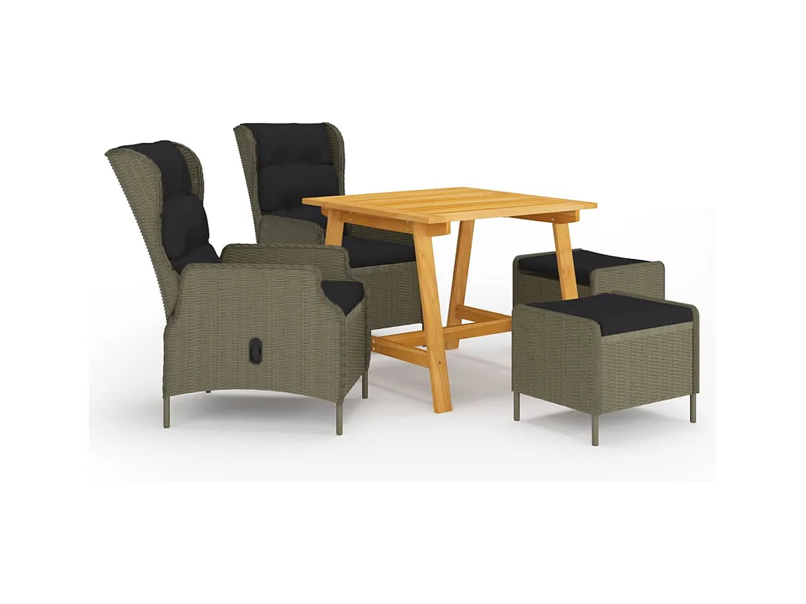 College Park  Ensemble à manger de jardin 5 pcs Marron