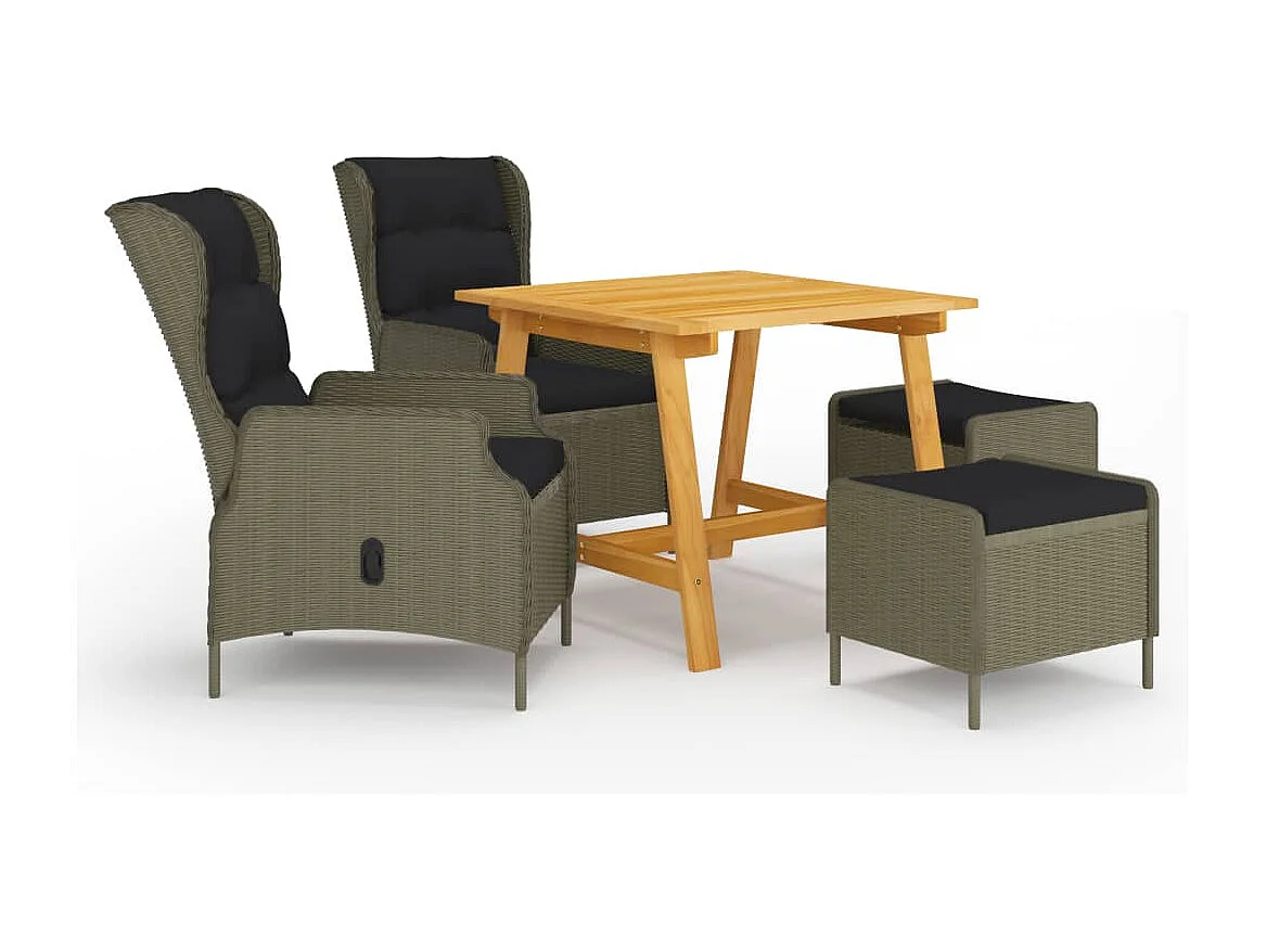 College Park  Ensemble à manger de jardin 5 pcs Marron