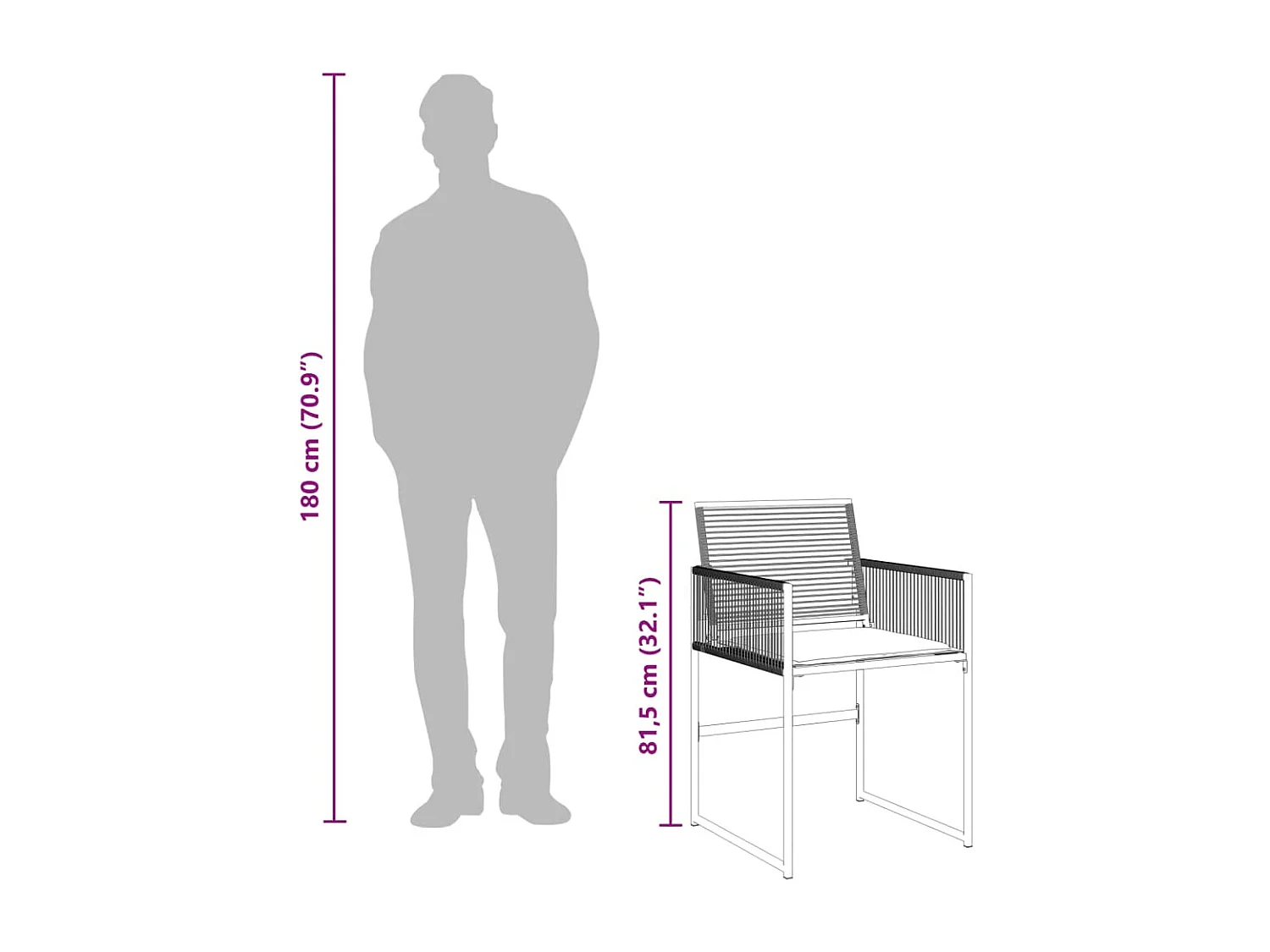 Robert-Luc  Set de comedor de jardín 9 pzas y cojines ratán sintético negro