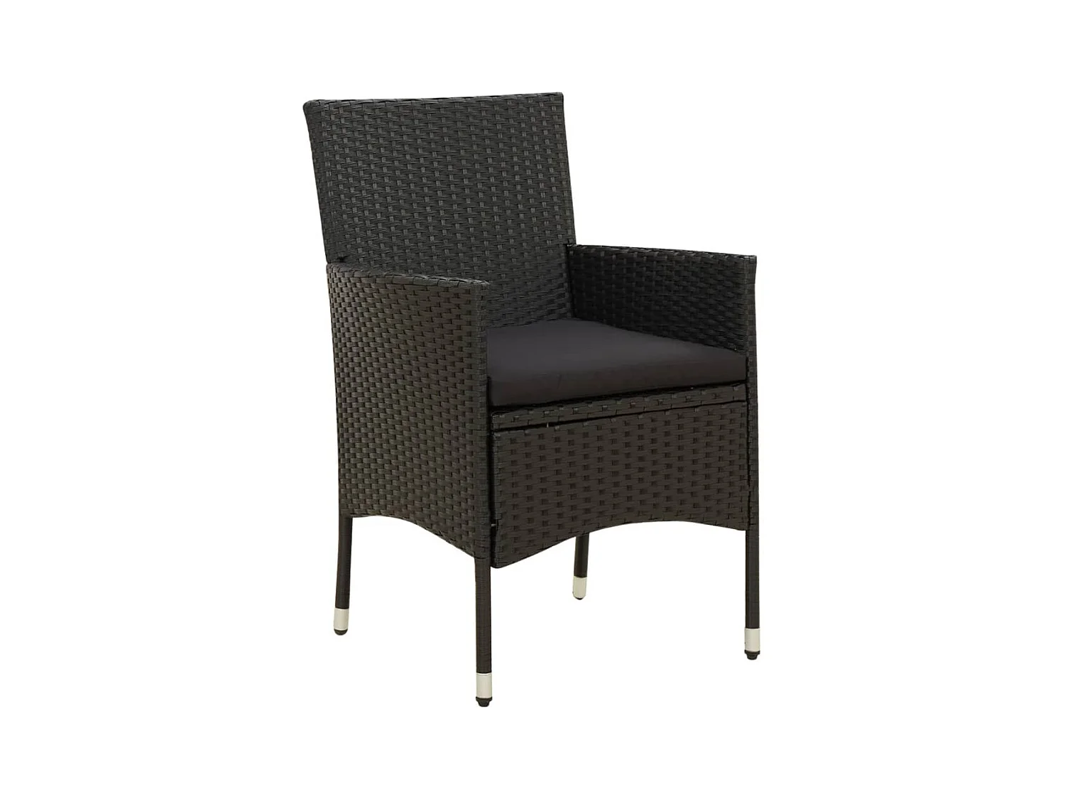 Ewald  Ensemble à manger d'extérieur 9pcs coussins résine tressée noir