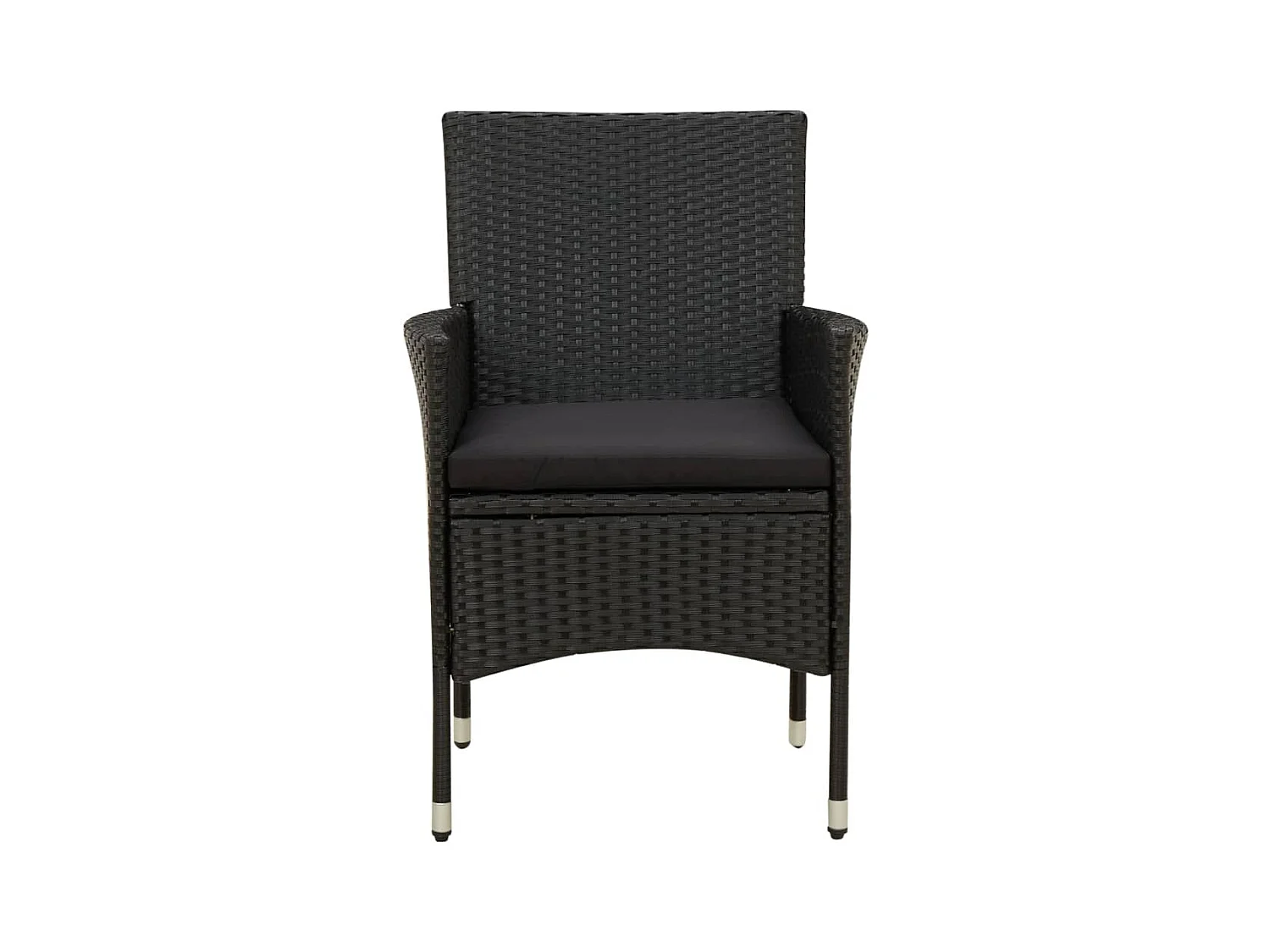 Ewald  Ensemble à manger d'extérieur 9pcs coussins résine tressée noir