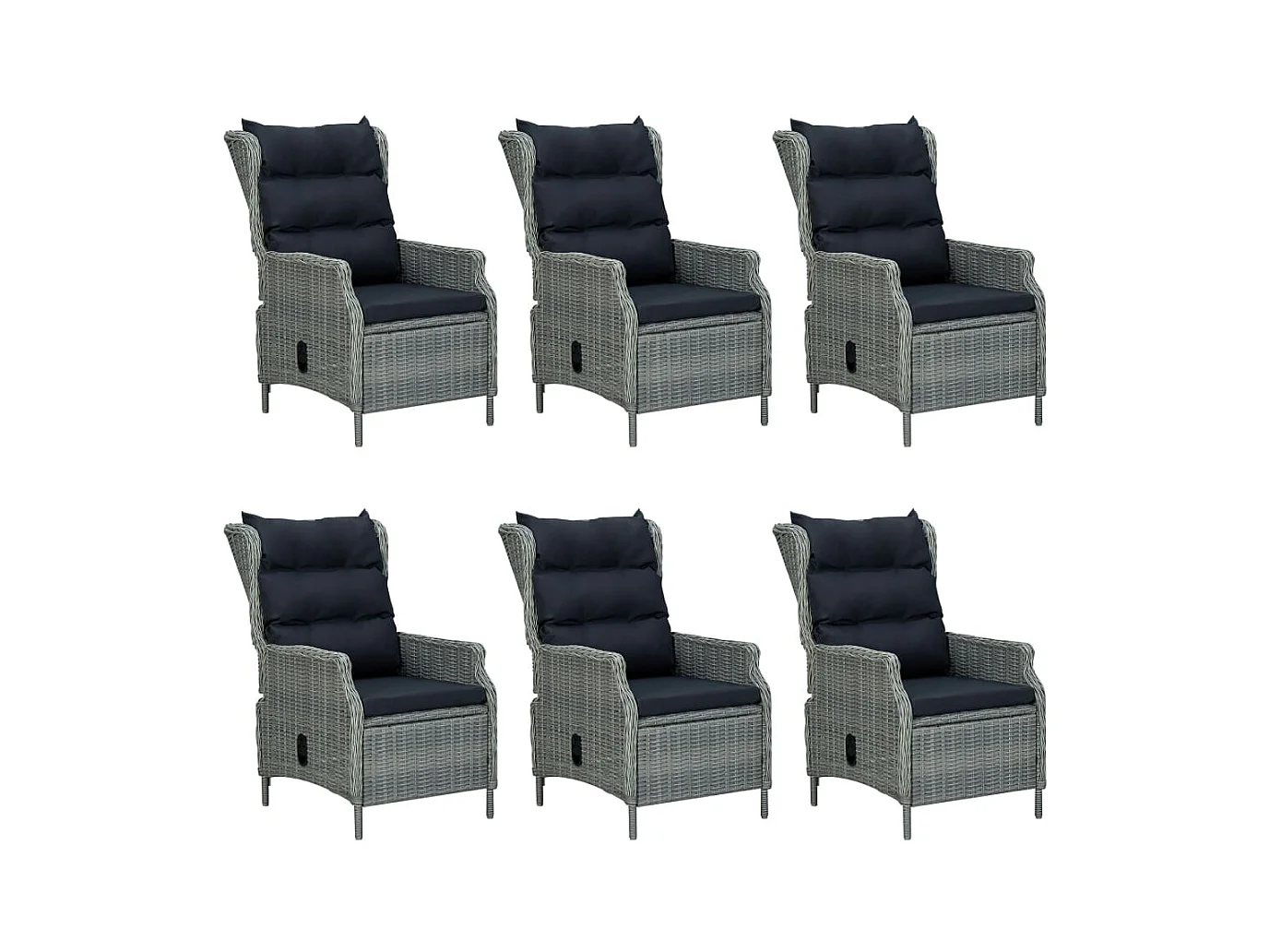 Hana  Ensemble à manger de jardin 7 pcs Gris clair