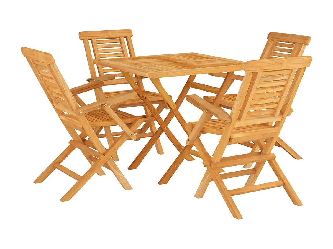 Prolenta Premium -  Ensemble à manger de jardin 5 pcs Bois de teck massif