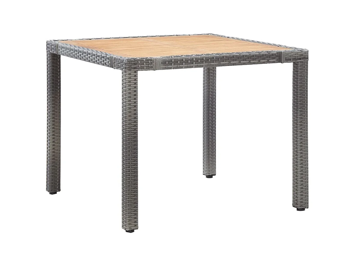 Kristof  Ensemble à manger de jardin coussins 5pcs Résine tressée Gris