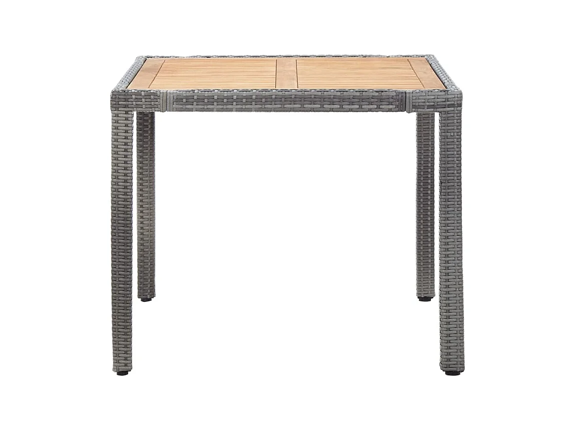 Kristof  Ensemble à manger de jardin coussins 5pcs Résine tressée Gris