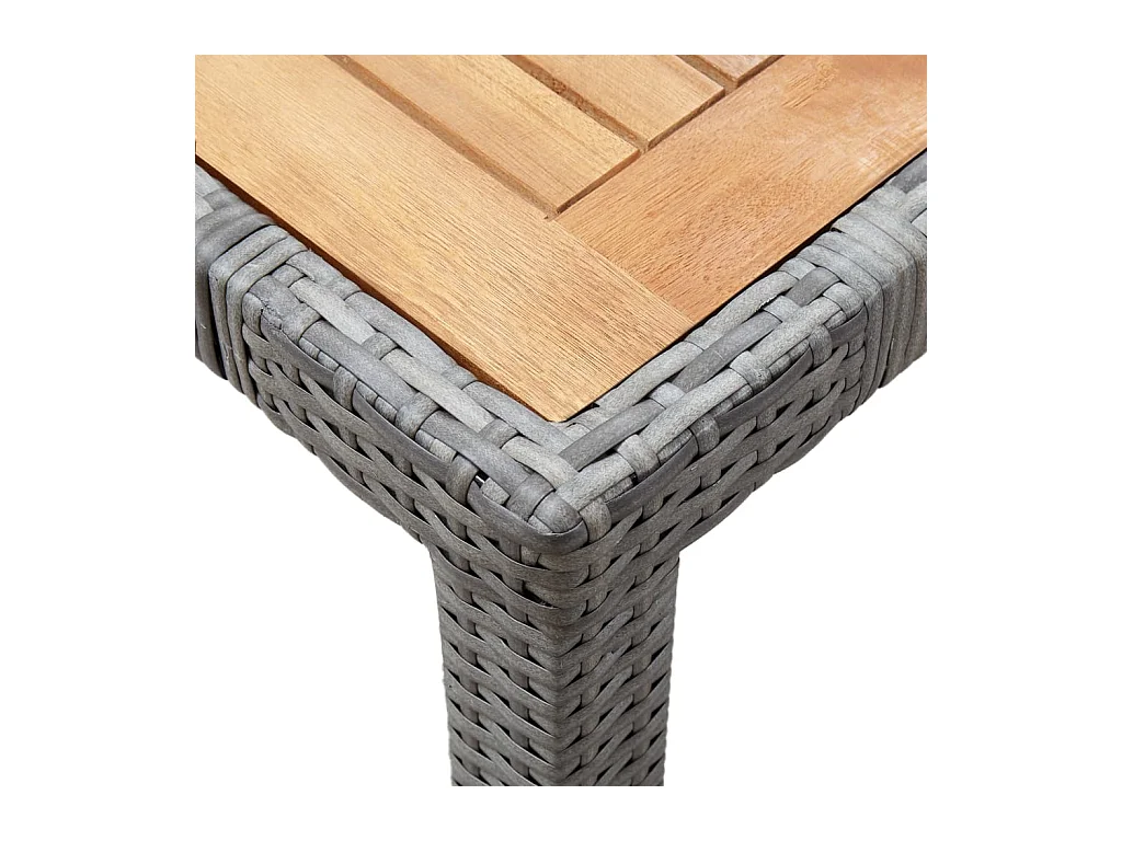 Kristof  Ensemble à manger de jardin coussins 5pcs Résine tressée Gris