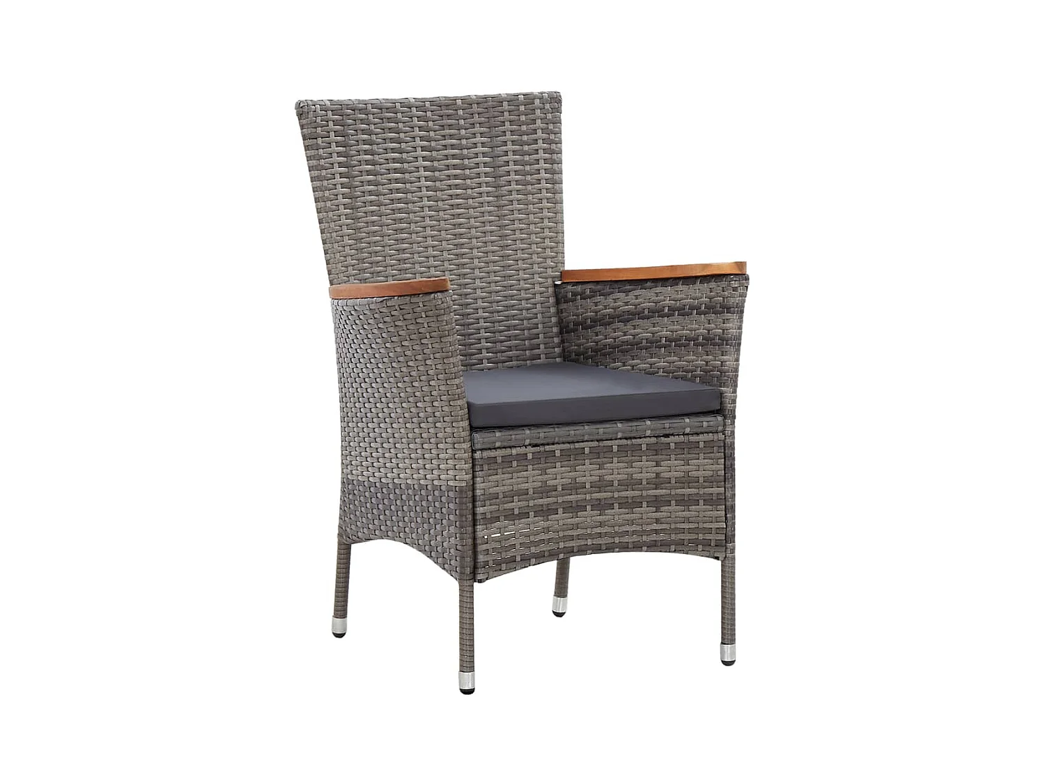 Kristof  Ensemble à manger de jardin coussins 5pcs Résine tressée Gris