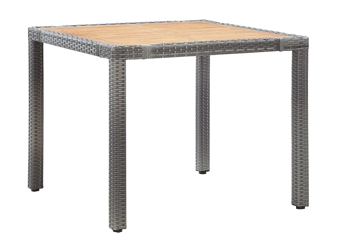 Kristof  Set de comedor para jardín 5 pzas cojines ratán sintético gris