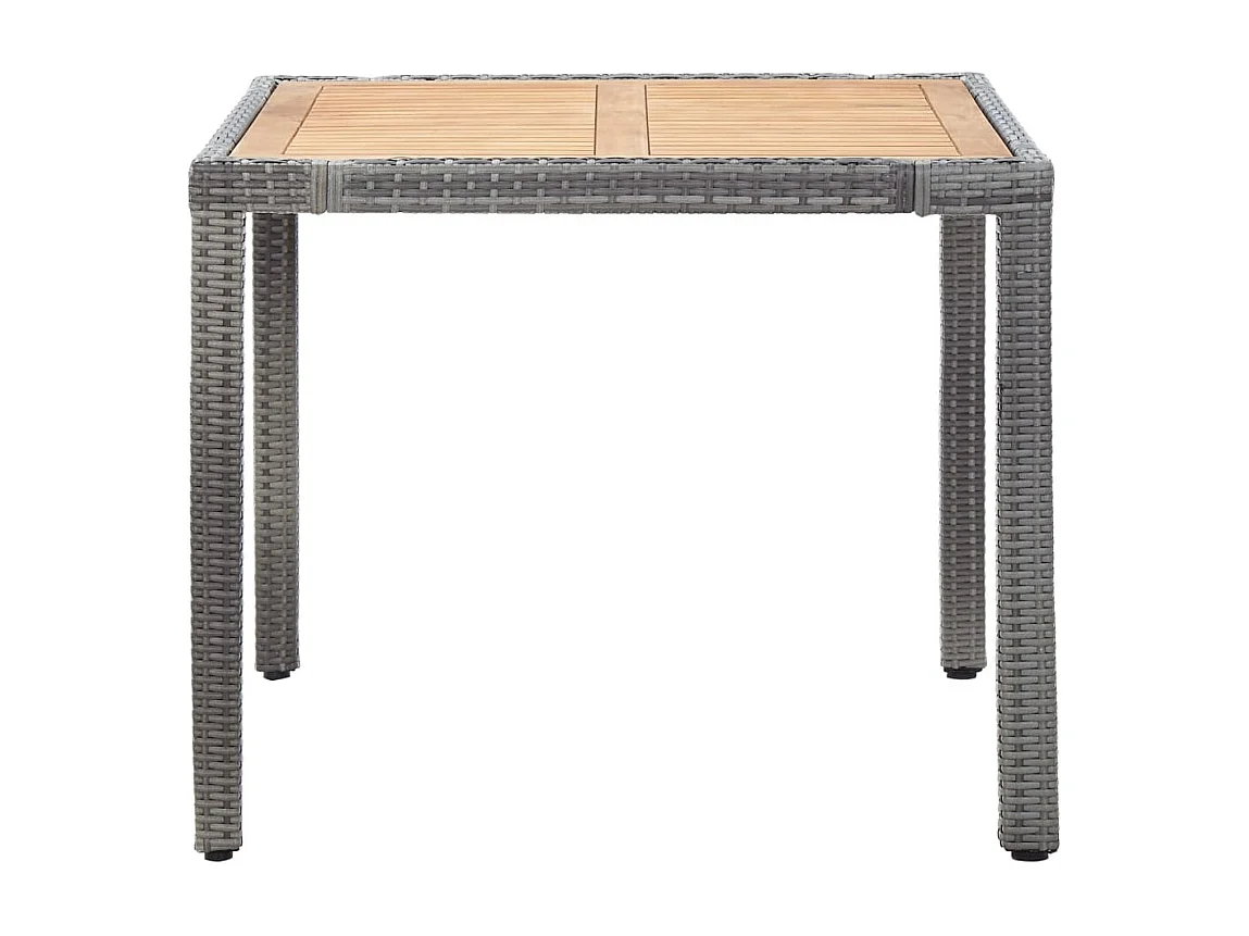 Kristof  Set de comedor para jardín 5 pzas cojines ratán sintético gris