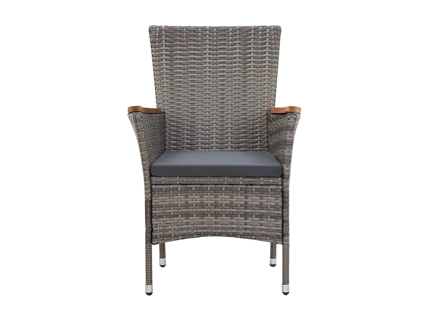 Kristof  Set de comedor para jardín 5 pzas cojines ratán sintético gris