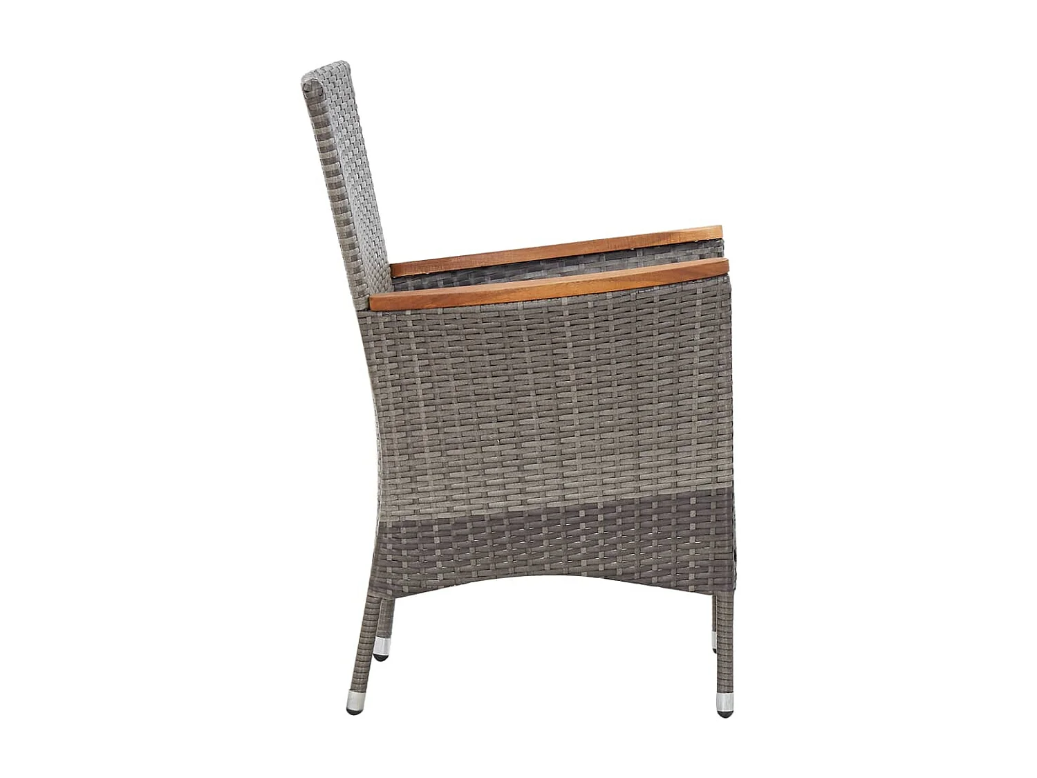 Kristof  Set de comedor para jardín 5 pzas cojines ratán sintético gris