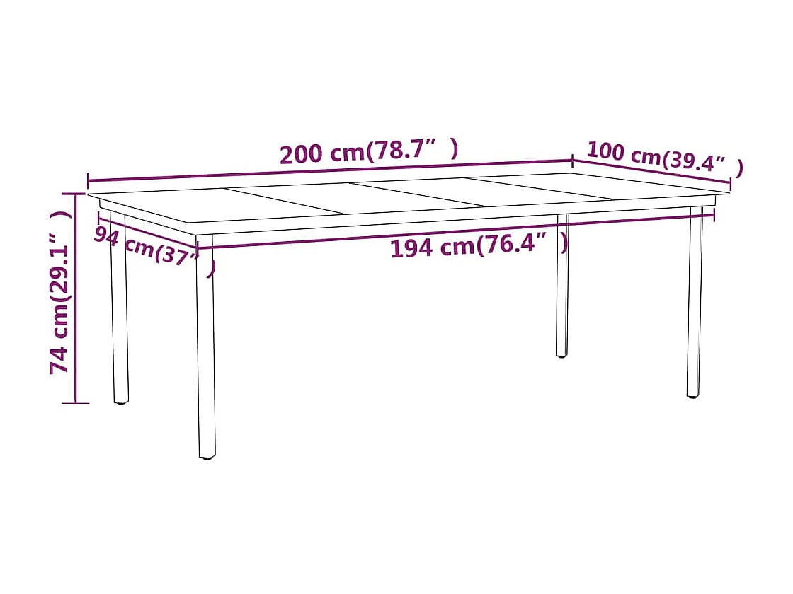 Scandicci  7-delige Tuinset zwart