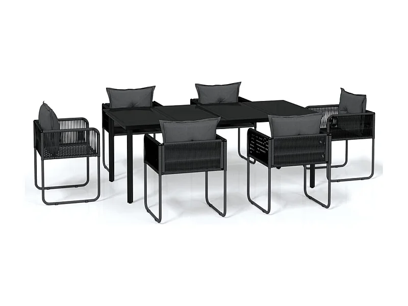 Scandicci  Ensemble à manger de jardin 7 pcs Noir