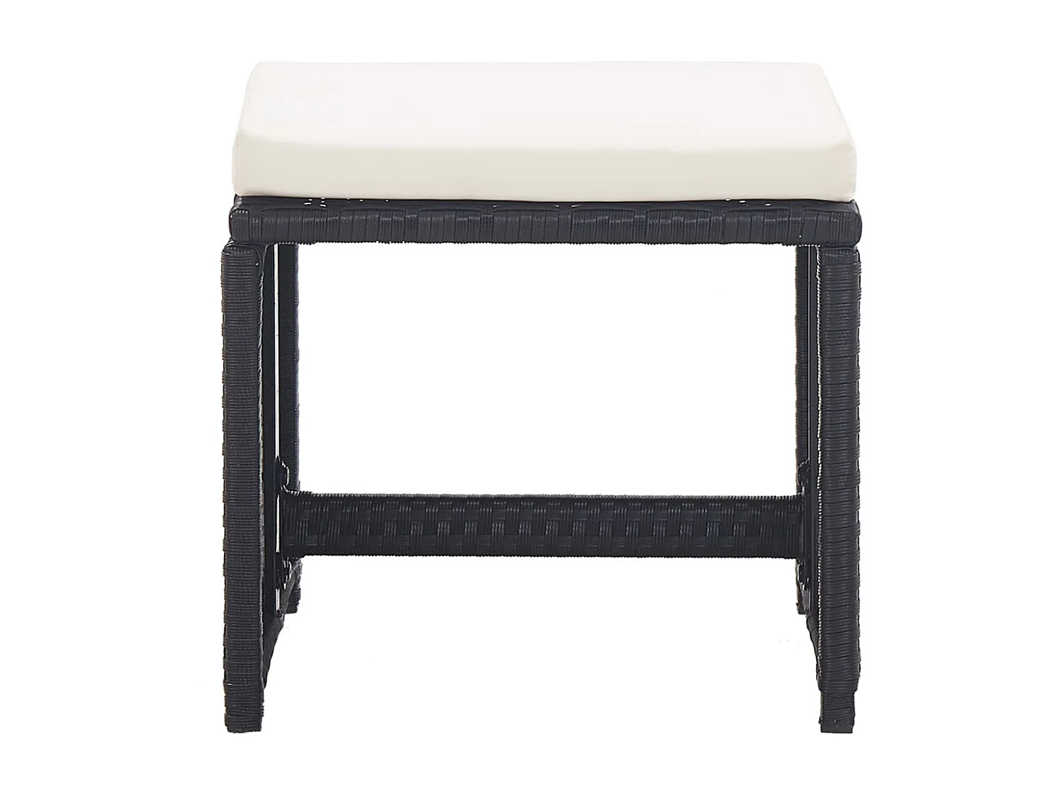 Niek  Ensemble à manger d'extérieur 15 pcs avec coussins rotin Noir