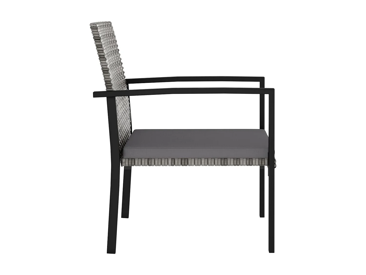 Tue  Ensemble à manger de jardin 5 pcs Résine tressée Gris