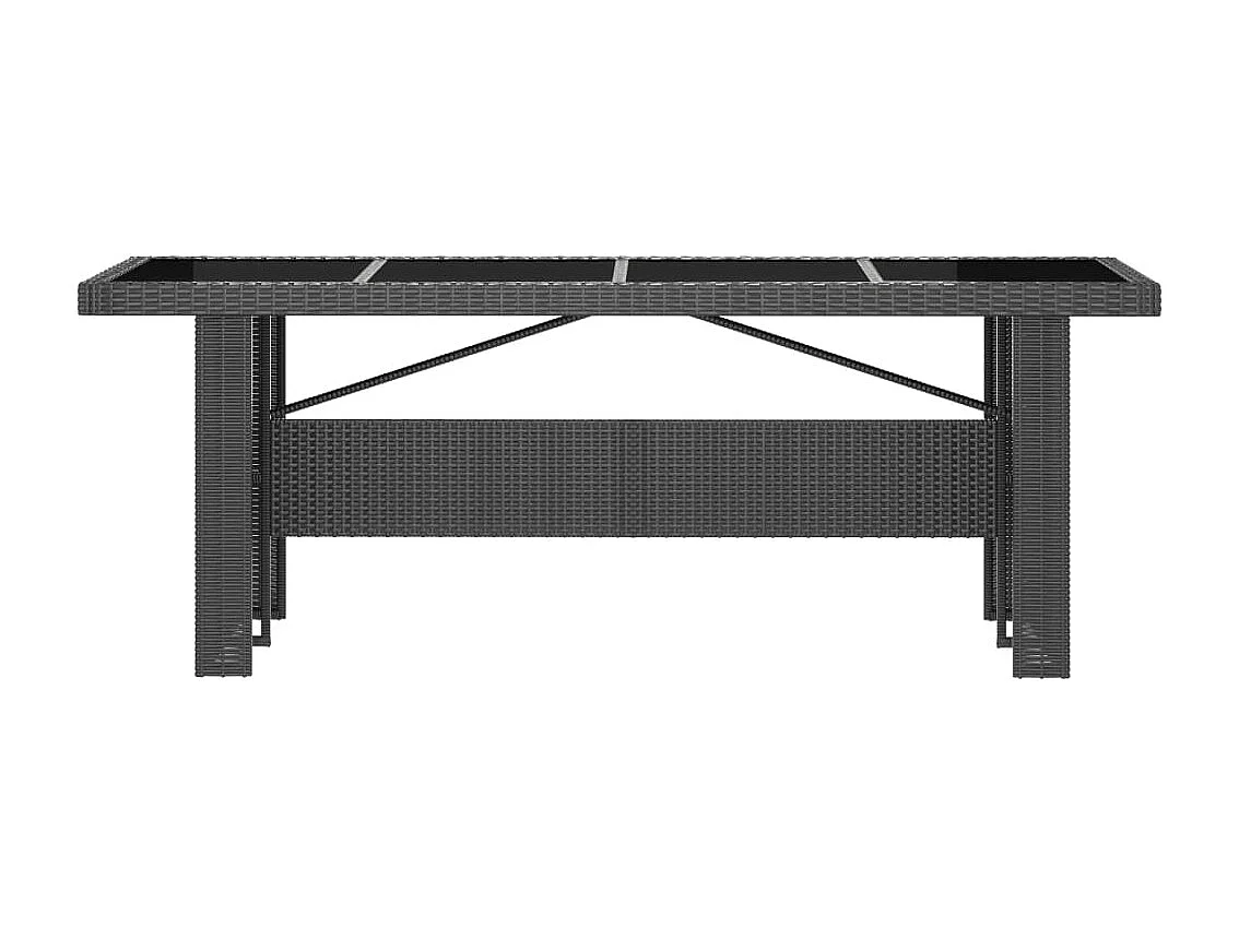 Doulough  Ensemble à manger d'extérieur 9pcs coussins résine tressée noir