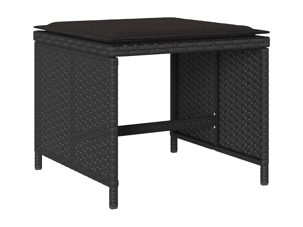 Enfield  Ensemble à manger de jardin 11 pcs coussins noir résine tressée