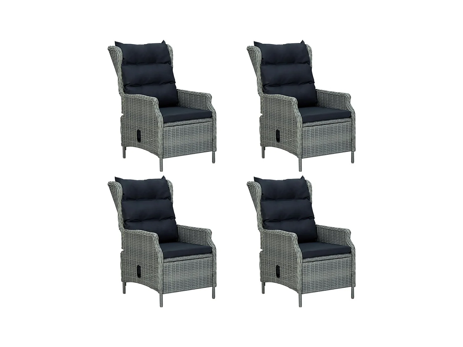 Rémi  Ensemble à manger de jardin 5 pcs Gris clair