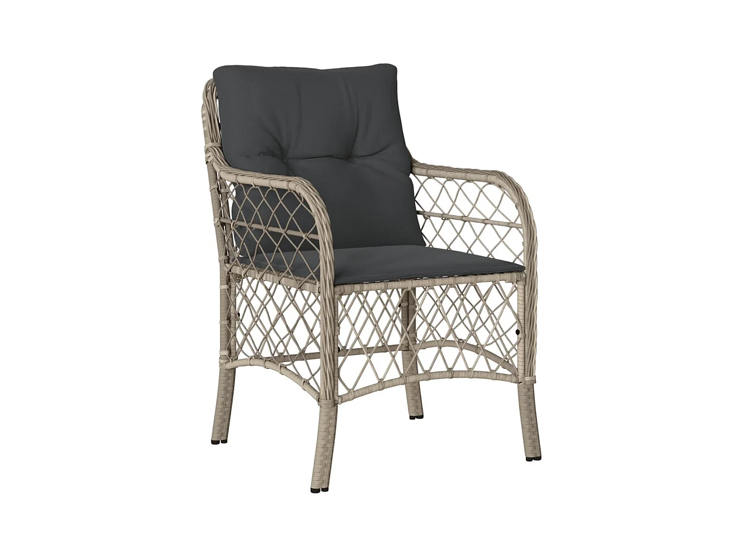 Fort Bragg  Ensemble à manger de jardin et coussins 7 pcs gris clair rotin