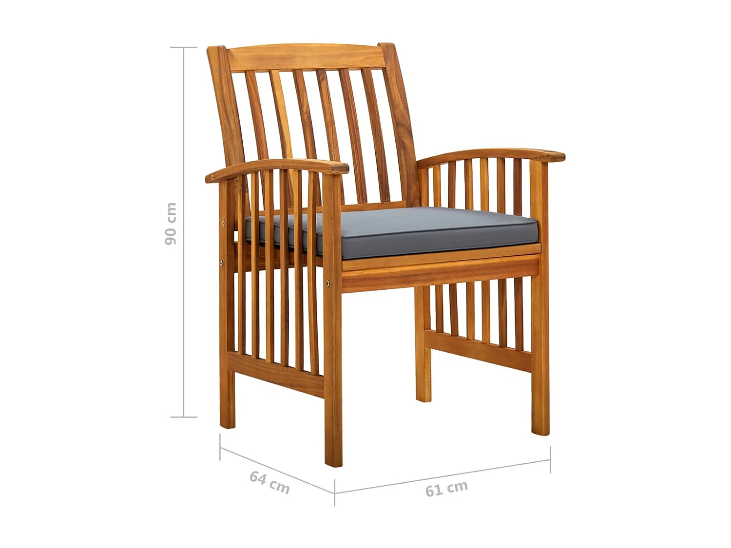 Skovil  Ensemble à manger de jardin 5 pcs avec coussins Acacia solide