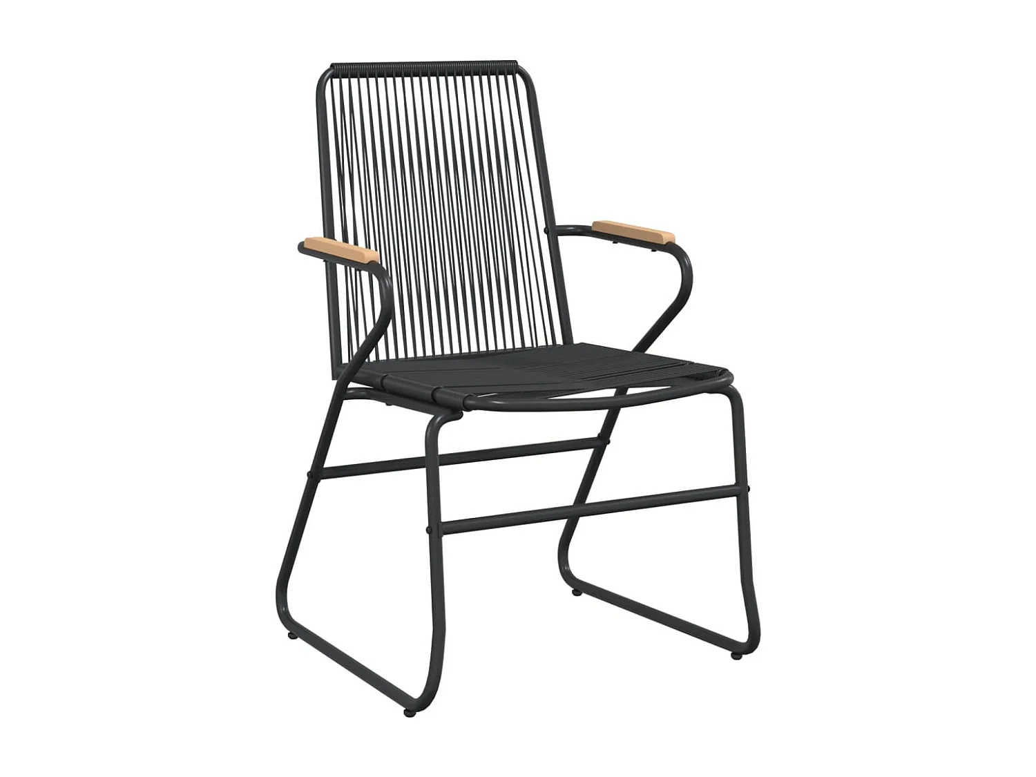 Claudine  Ensemble à manger de jardin 7 pcs Noir Rotin PVC