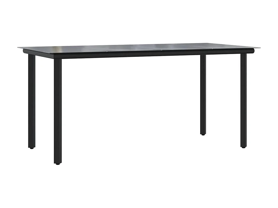 Claudine  Ensemble à manger de jardin 7 pcs Noir Rotin PVC