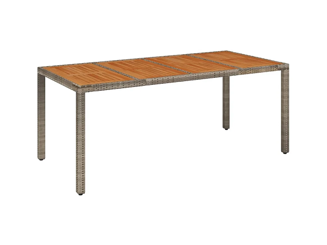 Adrien-Paul  Ensemble à manger de jardin et coussins 7 pcs gris rotin