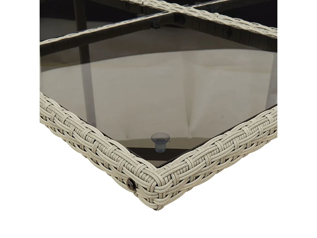 Zele  7-delige Tuinset met kussens poly rattan grijs